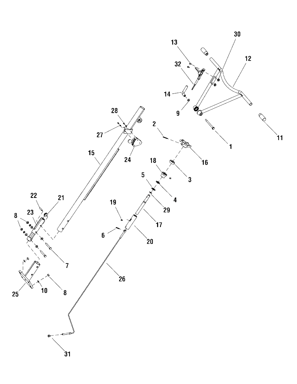 Handle Group (80003059) Diagram and Parts List for EX436-T 866056 Briggs and Stratton Miscellaneous